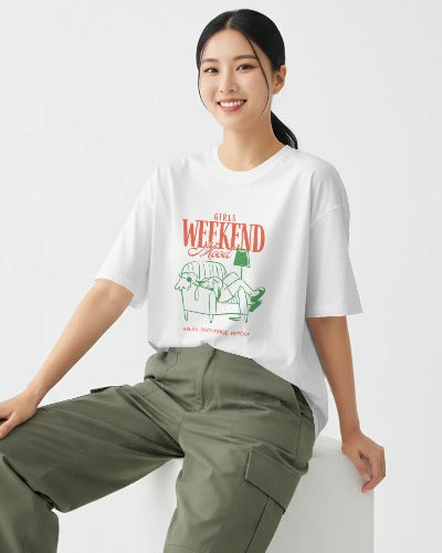 Girls Weekend Mood Graphic Tee — Relax Recharge Repeat T-Shirt
