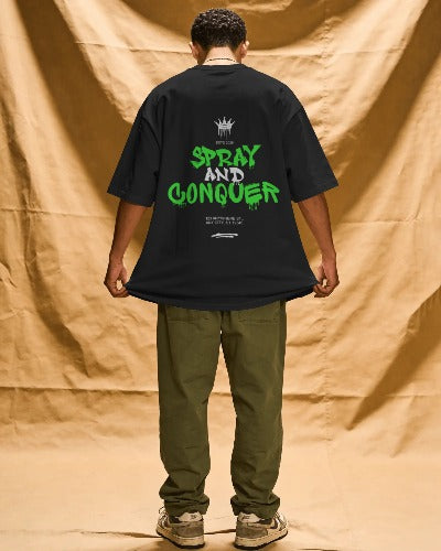Spray and Conquer Graffiti Crown Tee — Streetwear Graphic T-Shirt